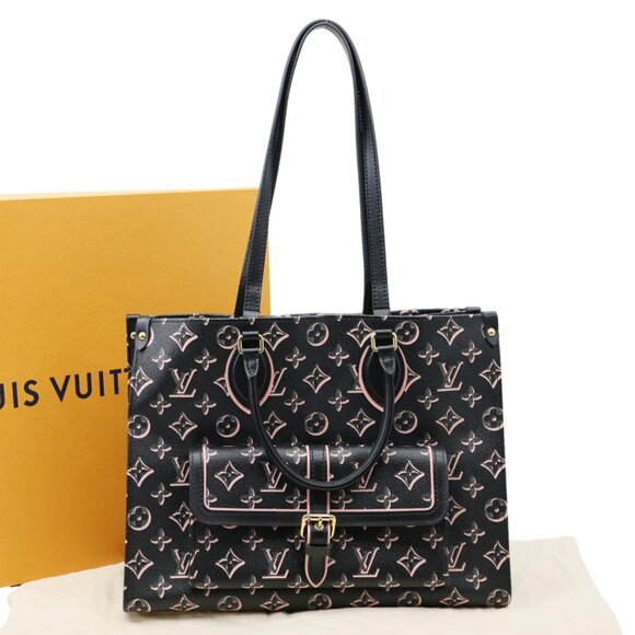 Louis Vuitton  Onthego MM Fall For You Monogram Canvas Tote Bag Black - Picture 3 of 11